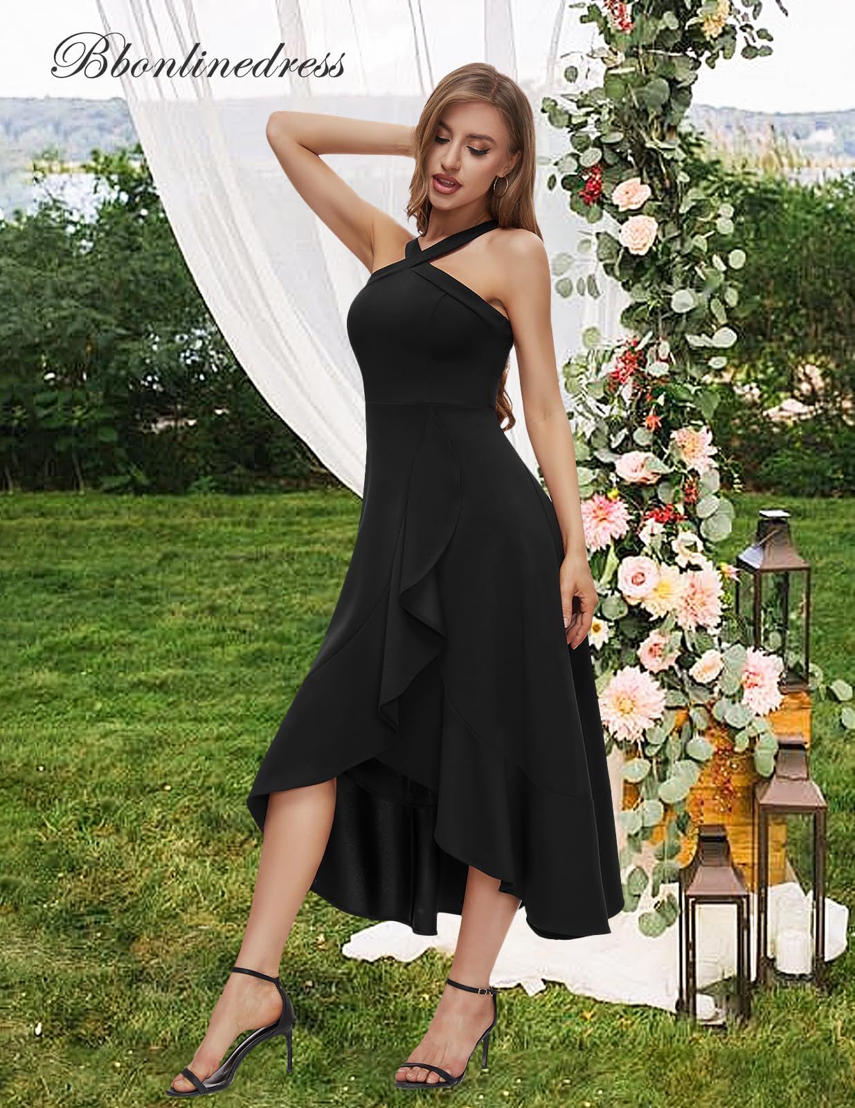 Womens Cocktail Party Dress, Formal Wedding Guest High Low Dress
